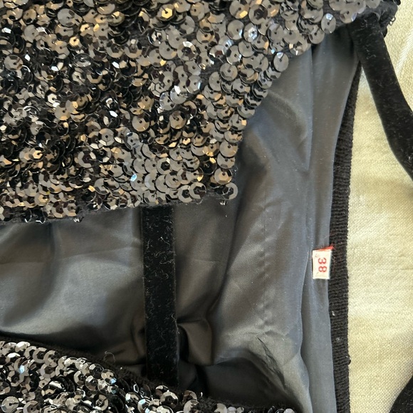 Vintage Black Sequin Women's Jacket - Picture 2 of 8